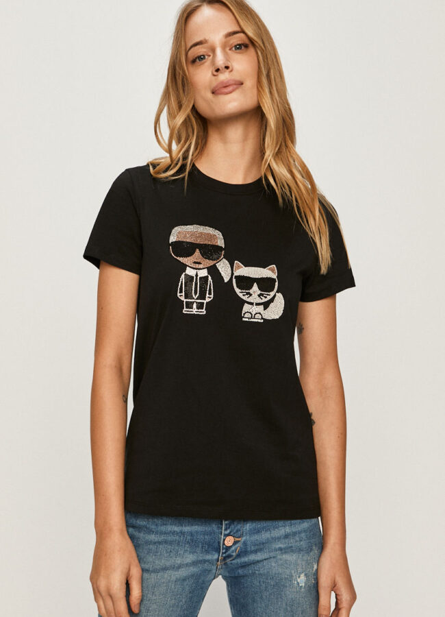 Karl Lagerfeld - T-shirt czarny 205W1708