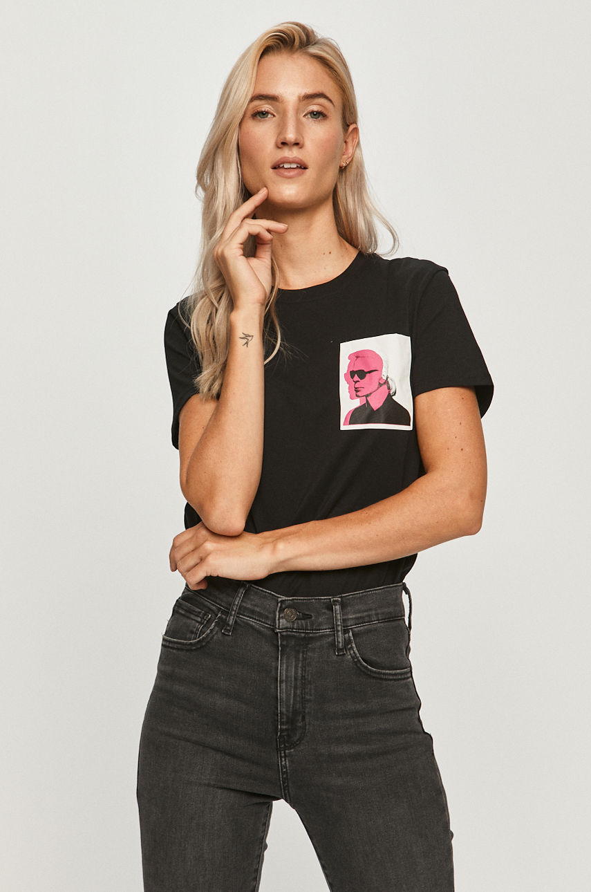 Karl Lagerfeld - T-shirt czarny 205W1716