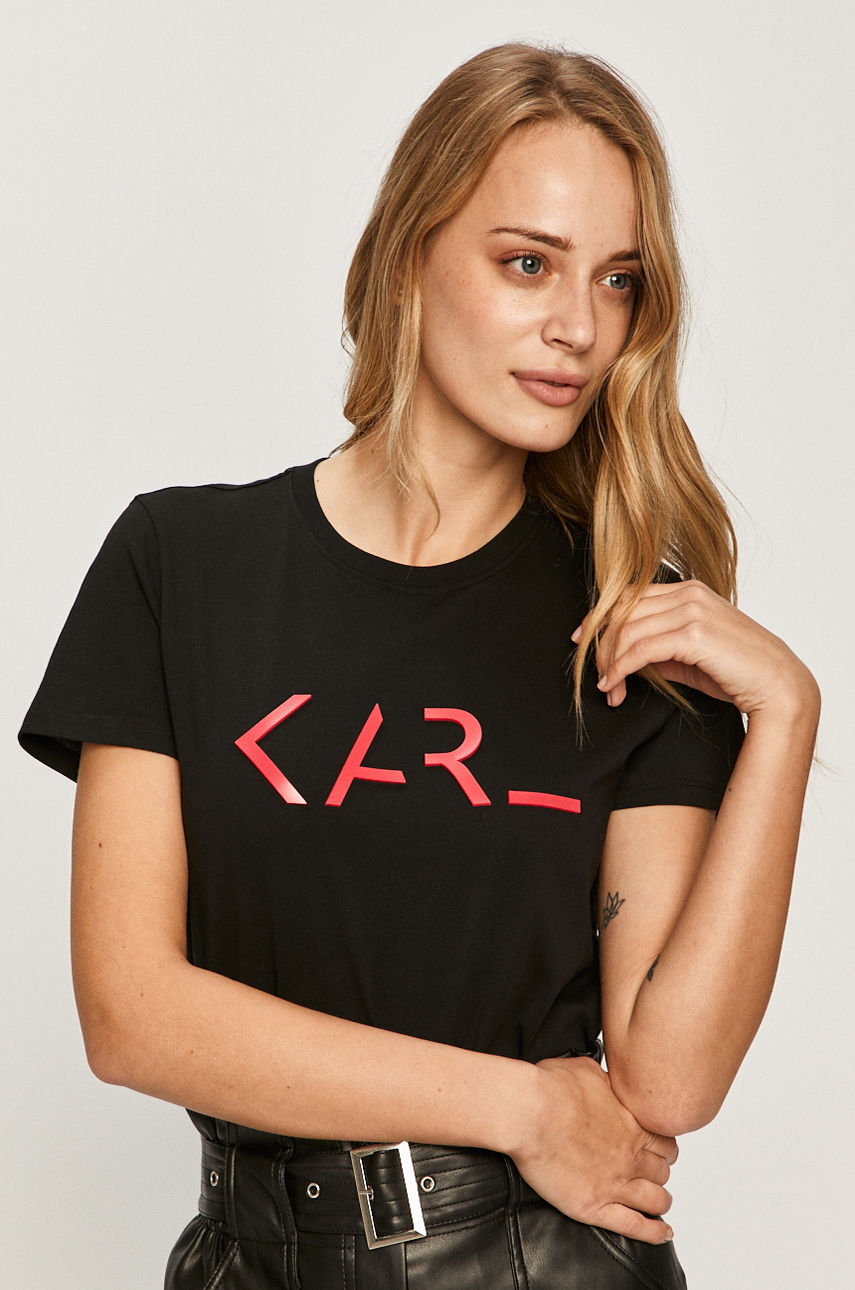 Karl Lagerfeld - T-shirt czarny 205W1717
