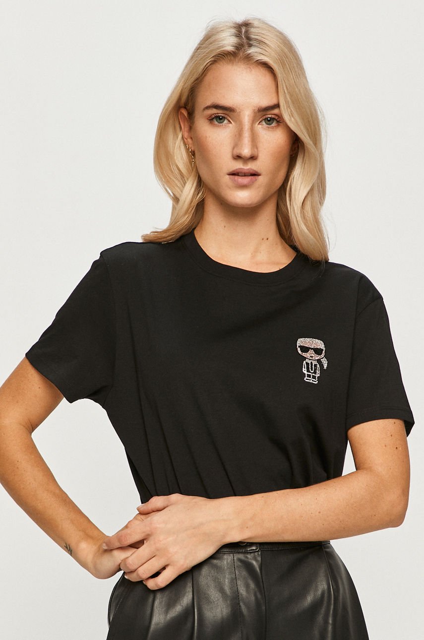 Karl Lagerfeld - T-shirt czarny 206W1713