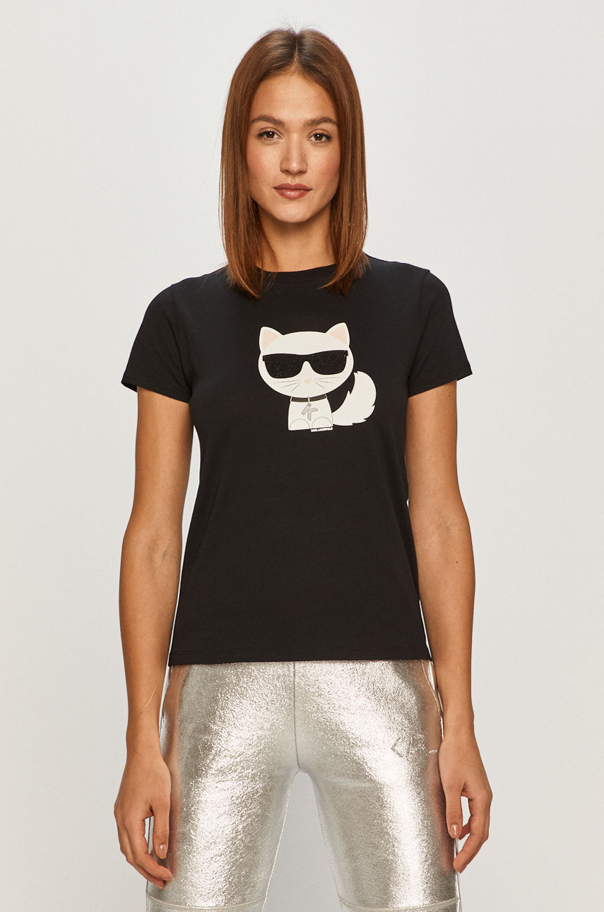 Karl Lagerfeld - T-shirt czarny 210W1723