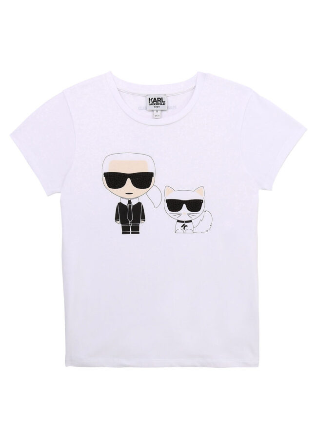 Karl Lagerfeld - T-shirt dziecięcy biały Z15297.102.108