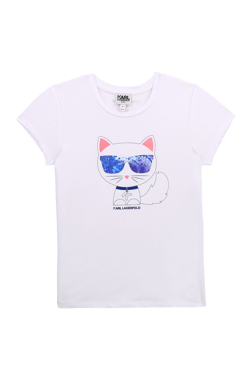Karl Lagerfeld - T-shirt dziecięcy biały Z15302.102.108