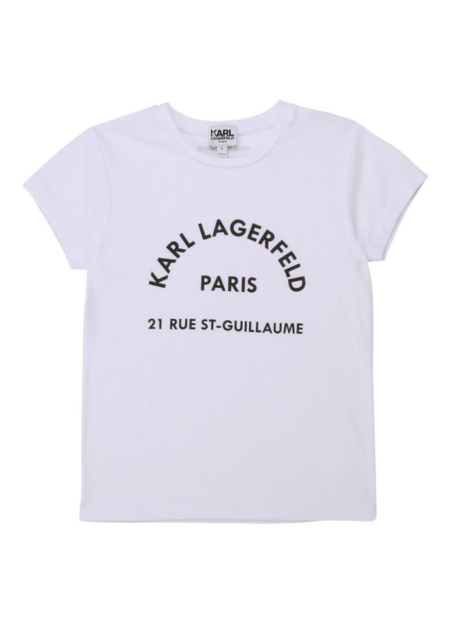 Karl Lagerfeld - T-shirt dziecięcy biały Z15M59.102.108