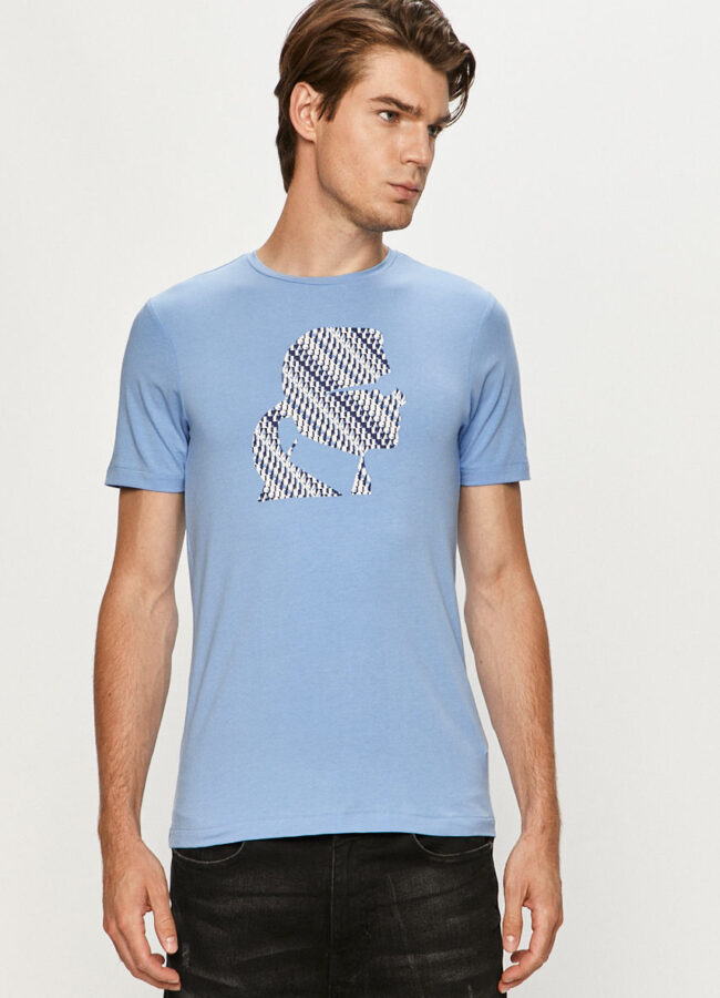 Karl Lagerfeld - T-shirt jasny niebieski KL20MTS01