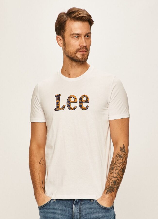 Lee - T-shirt biały L64WFELJ