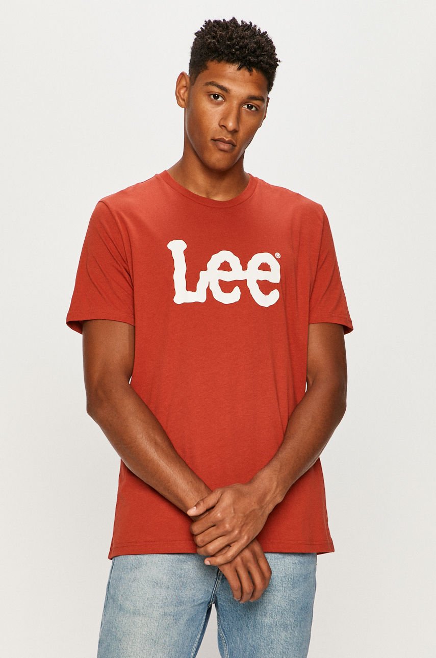 Lee - T-shirt czerwony L65QAIOE