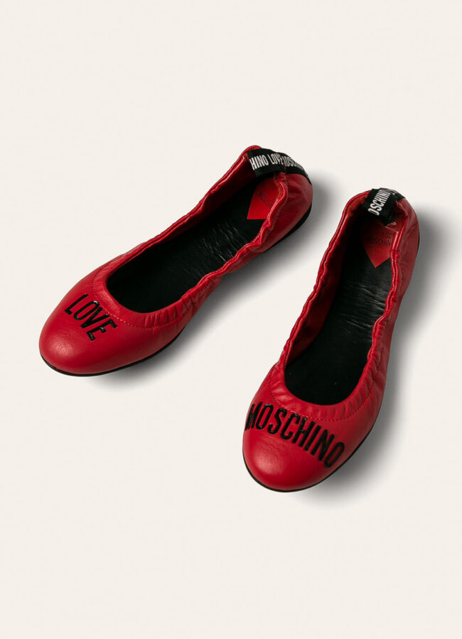 Love Moschino - Baleriny skórzane czerwony JA11060G1AIA0500