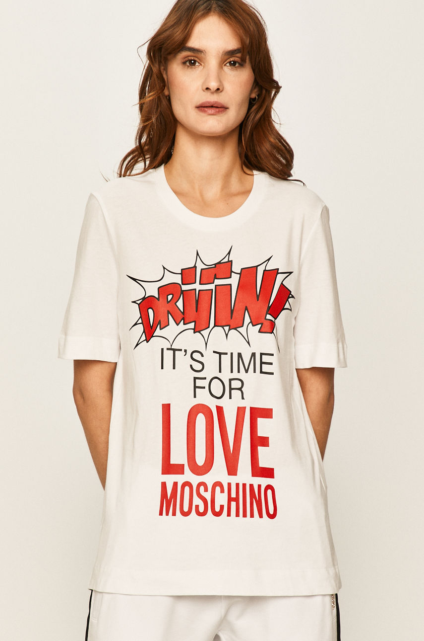 Love Moschino - T-shirt biały W.4.F15.2E.M.3876
