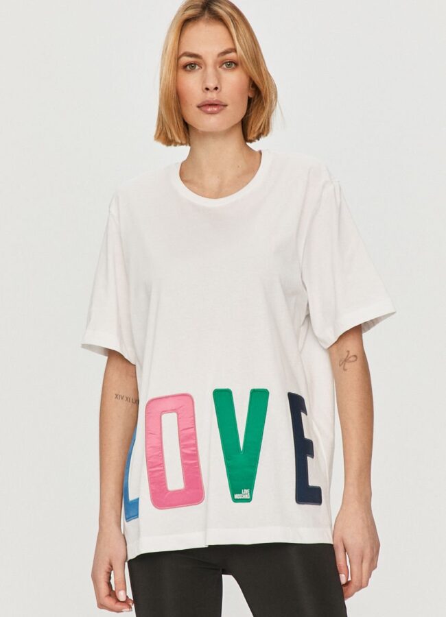 Love Moschino - T-shirt biały W.4.F87.83.M.3876