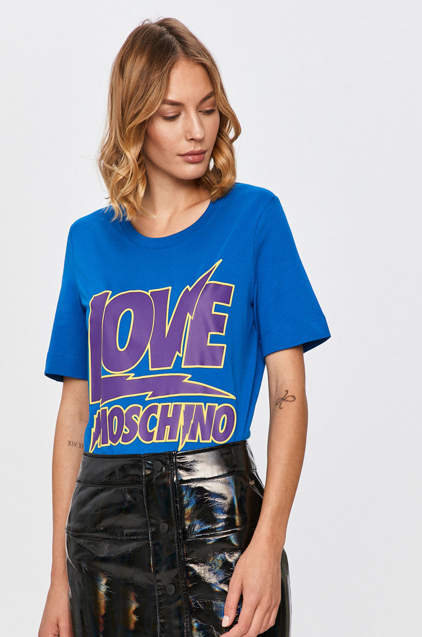 Love Moschino - T-shirt niebieski W.4.F15.2R.M.3876