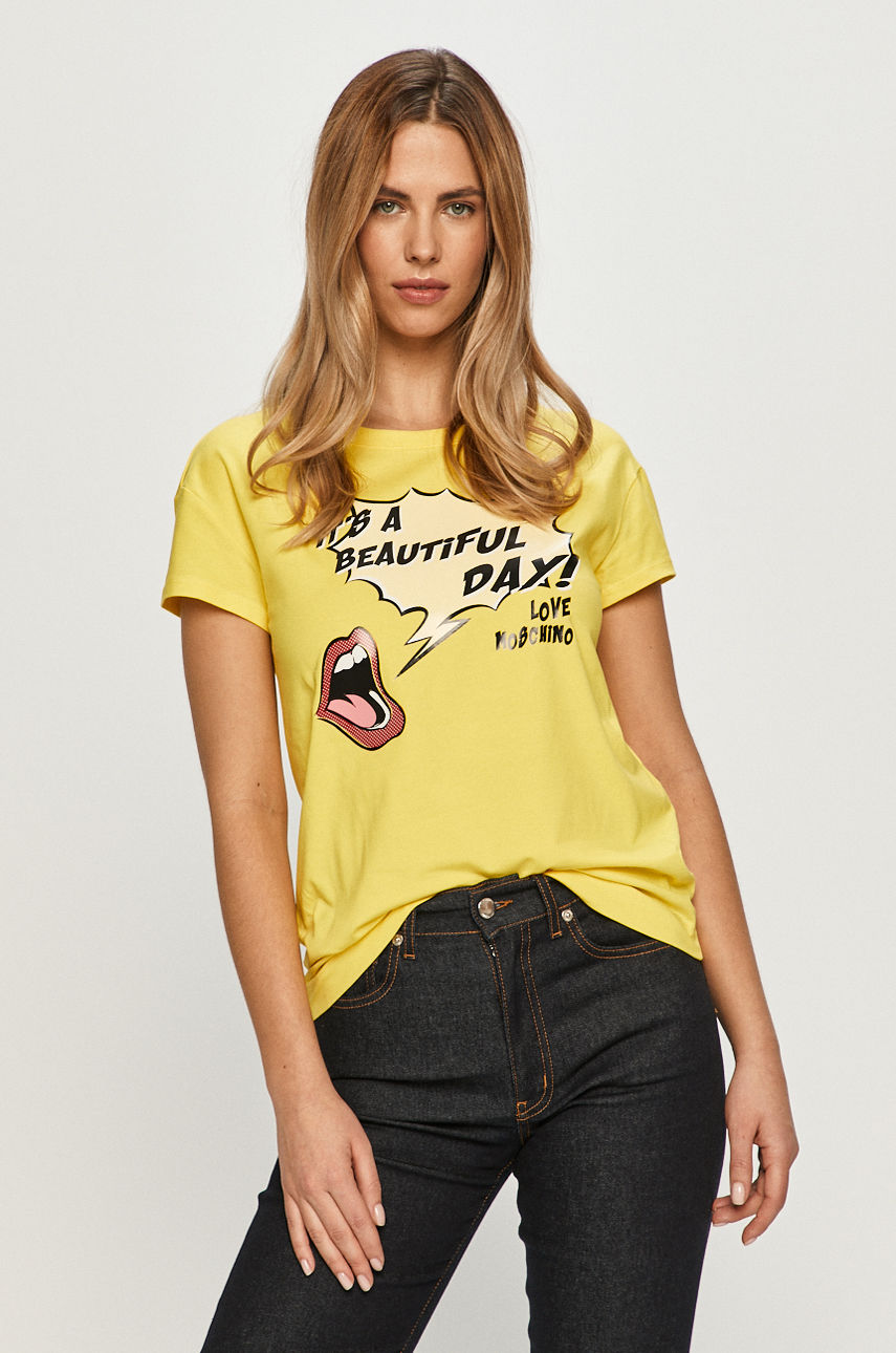 Love Moschino - T-shirt żółty W.4.F30.2E.E.1951