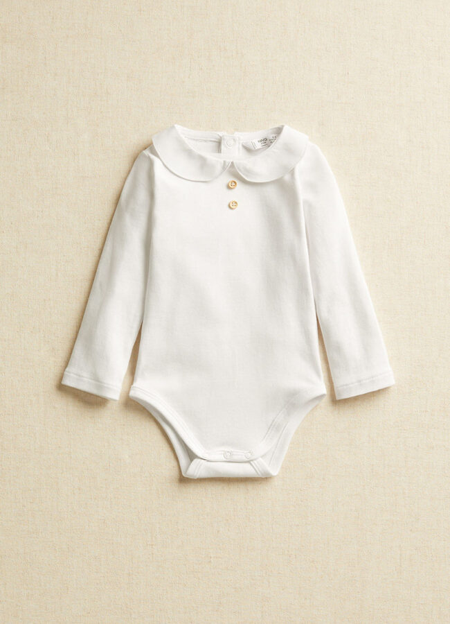 Mango Kids - Body niemowlęce DODI8 biały 87041025