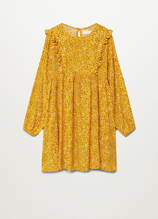 Mango Kids - Sukienka dziecięca Dots 110-164 cm żółty 77076319