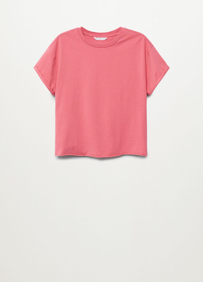 Mango Kids - T-shirt dziecięcy ROLL różowy 87000559