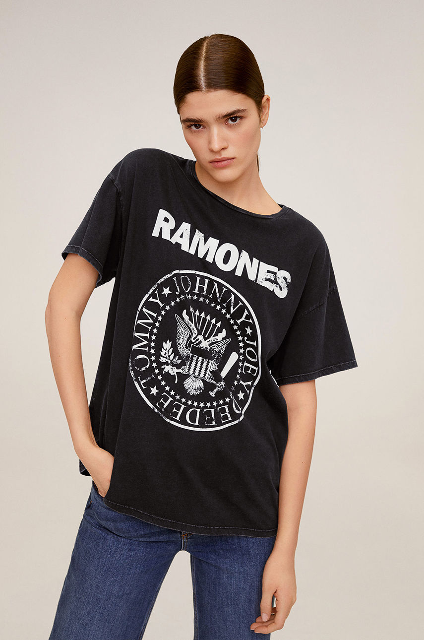 Mango - T-shirt Ramones szary 67044410