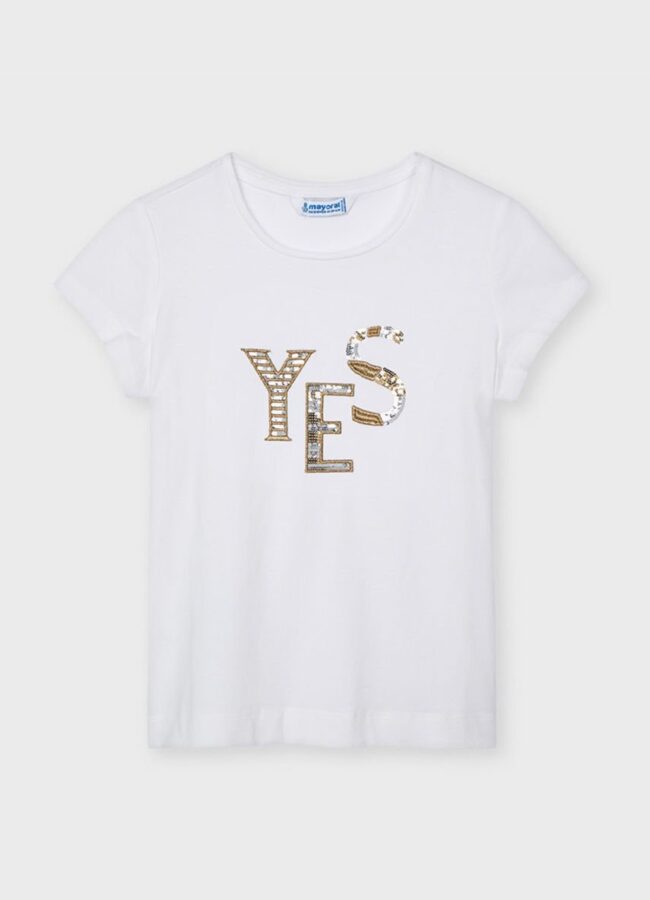 Mayoral - T-shirt dziecięcy 128-167 cm biały 854.8B.JUNIOR.128.167