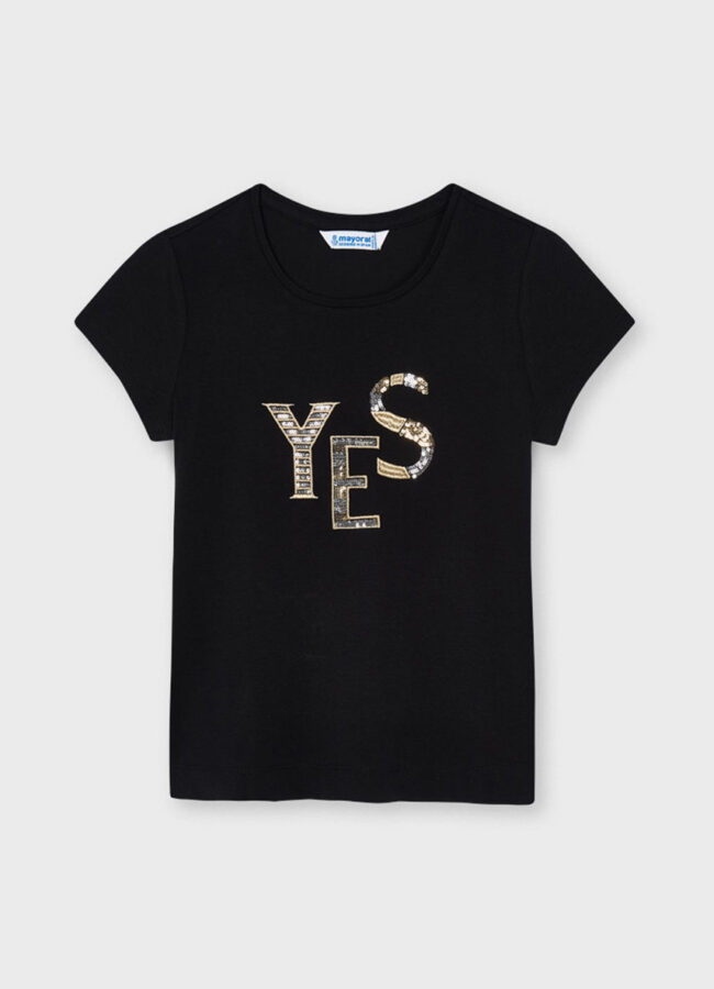 Mayoral - T-shirt dziecięcy 128-167 cm czarny 854.8B.JUNIOR.128.167