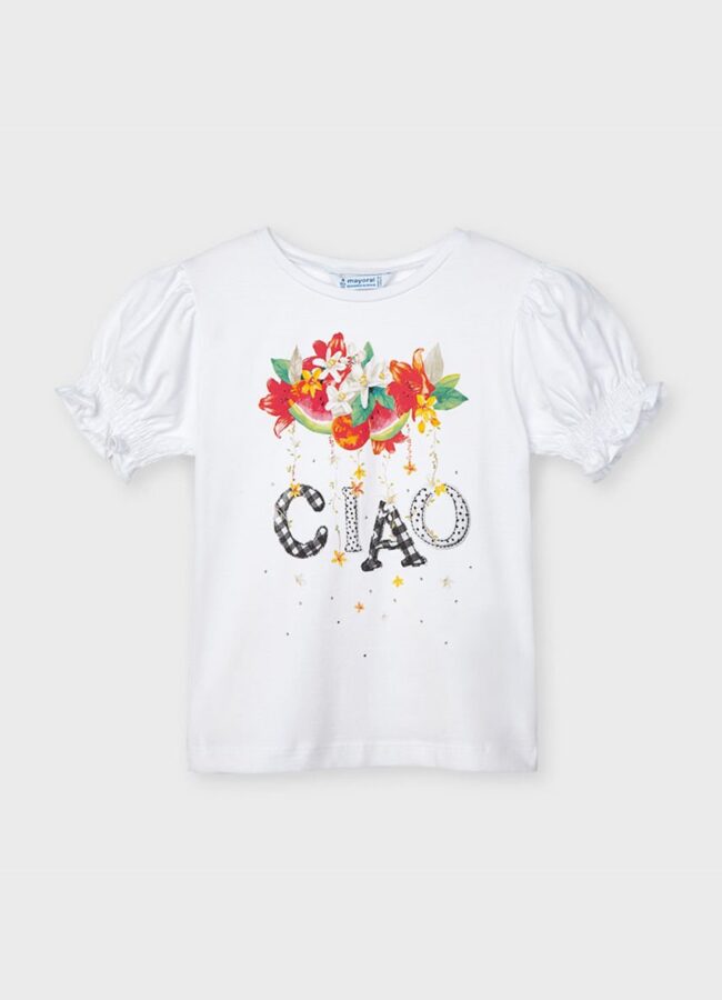 Mayoral - T-shirt dziecięcy biały 3004.6B.MINI