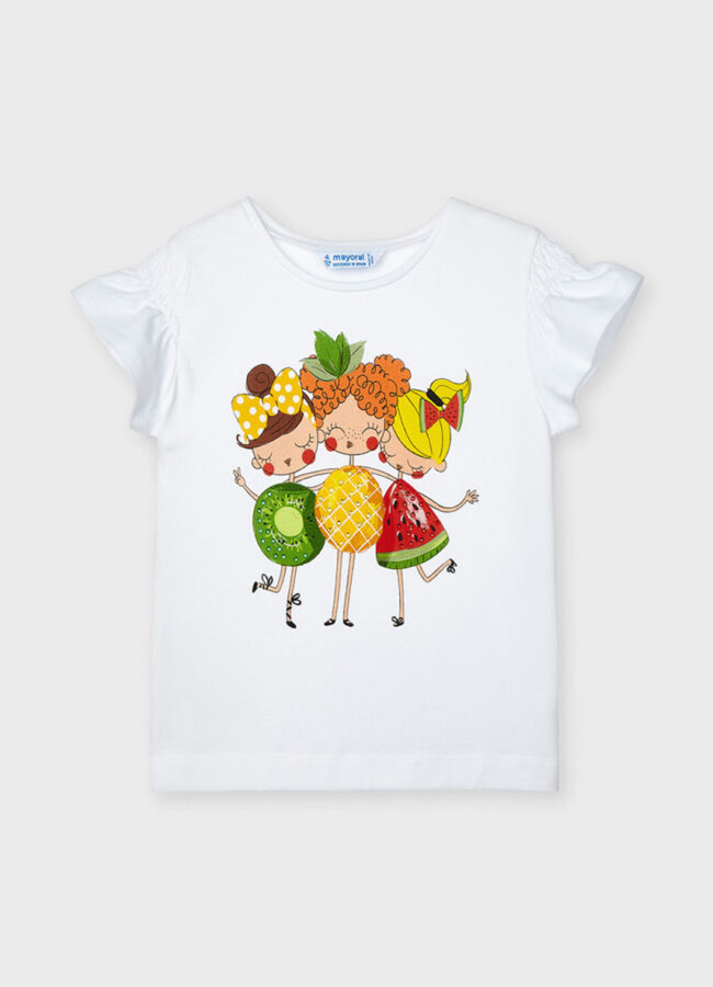 Mayoral - T-shirt dziecięcy biały 3019.6L.MINI