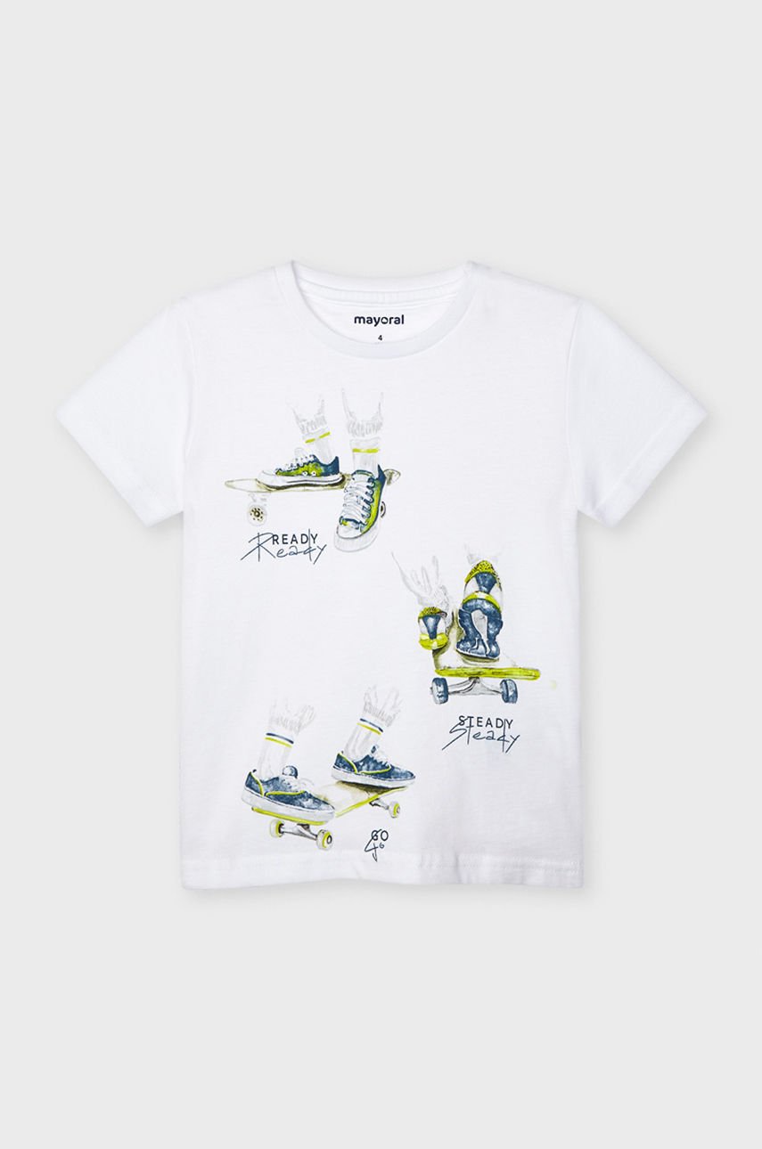 Mayoral - T-shirt dziecięcy biały 3043.5F.MINI