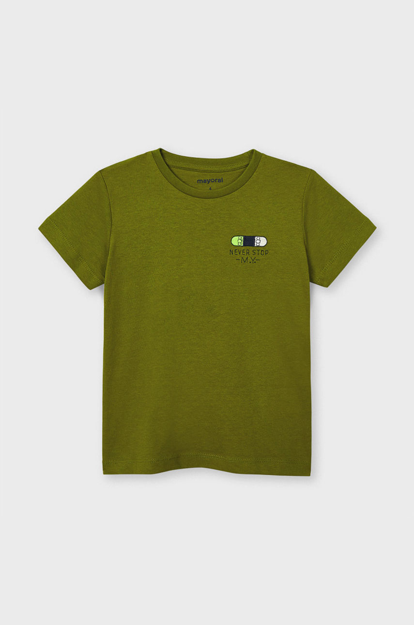 Mayoral - T-shirt dziecięcy jasny oliwkowy 3042.5F.MINI