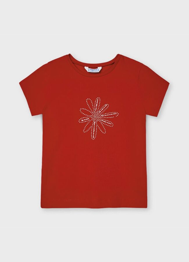 Mayoral - T-shirt dziecięcy ostry czerwony 174.6G.MINI