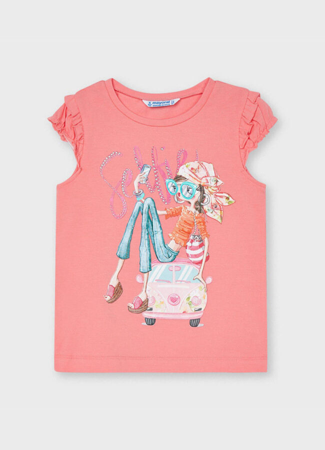 Mayoral - T-shirt dziecięcy różowy 3013.6E.MINI
