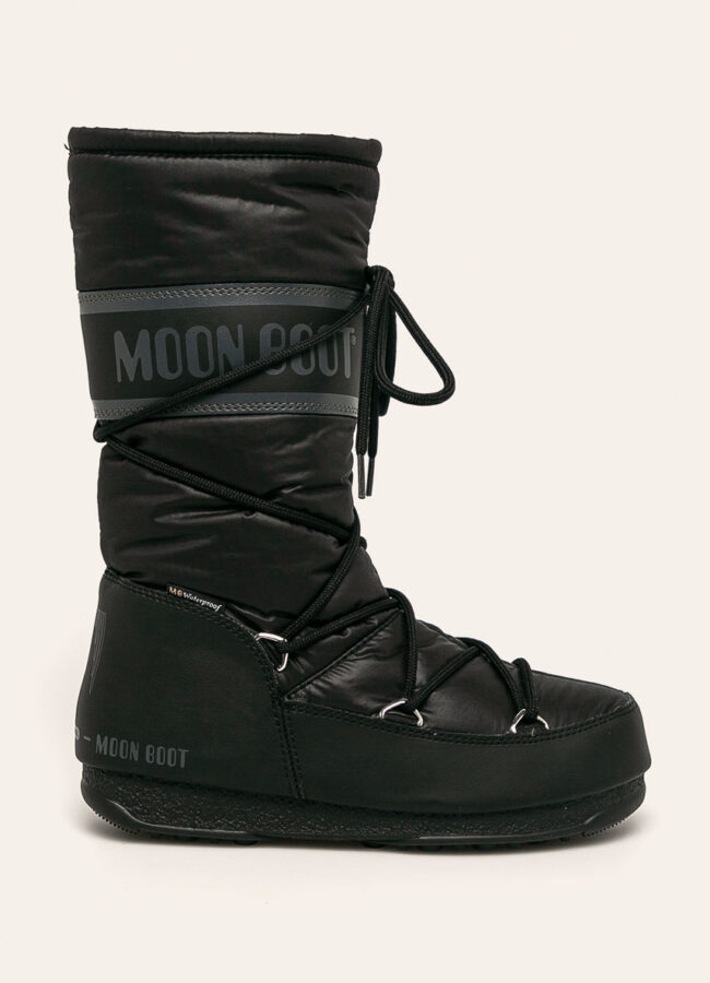 Moon Boot - Śniegowce High Nylon WP czarny 24009100.HIGH.NYLON.WP
