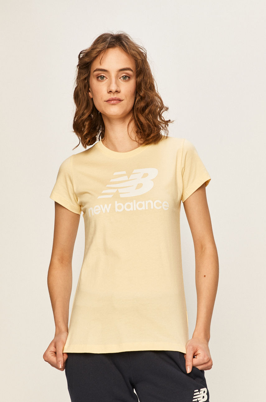 New Balance - T-shirt jasny żółty WT91546SUG