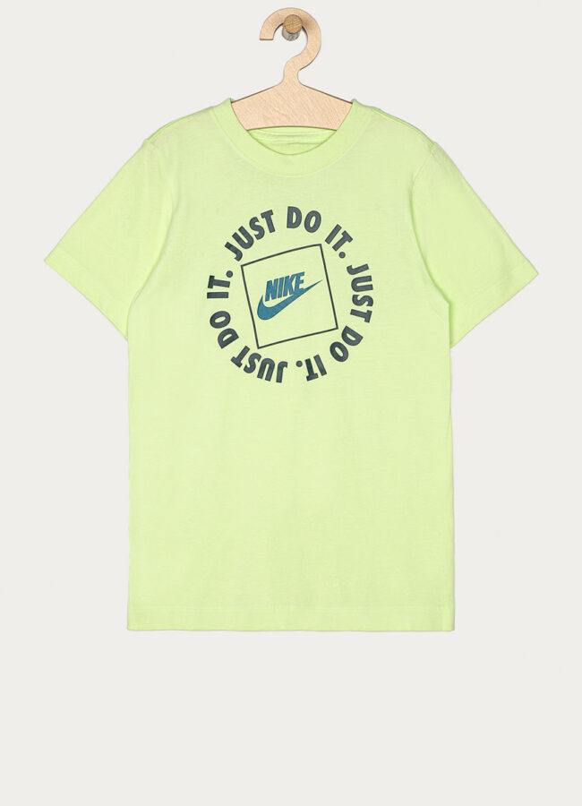 Nike Kids - T-shirt dziecięcy 122-170 cm żółto - zielony DC7522