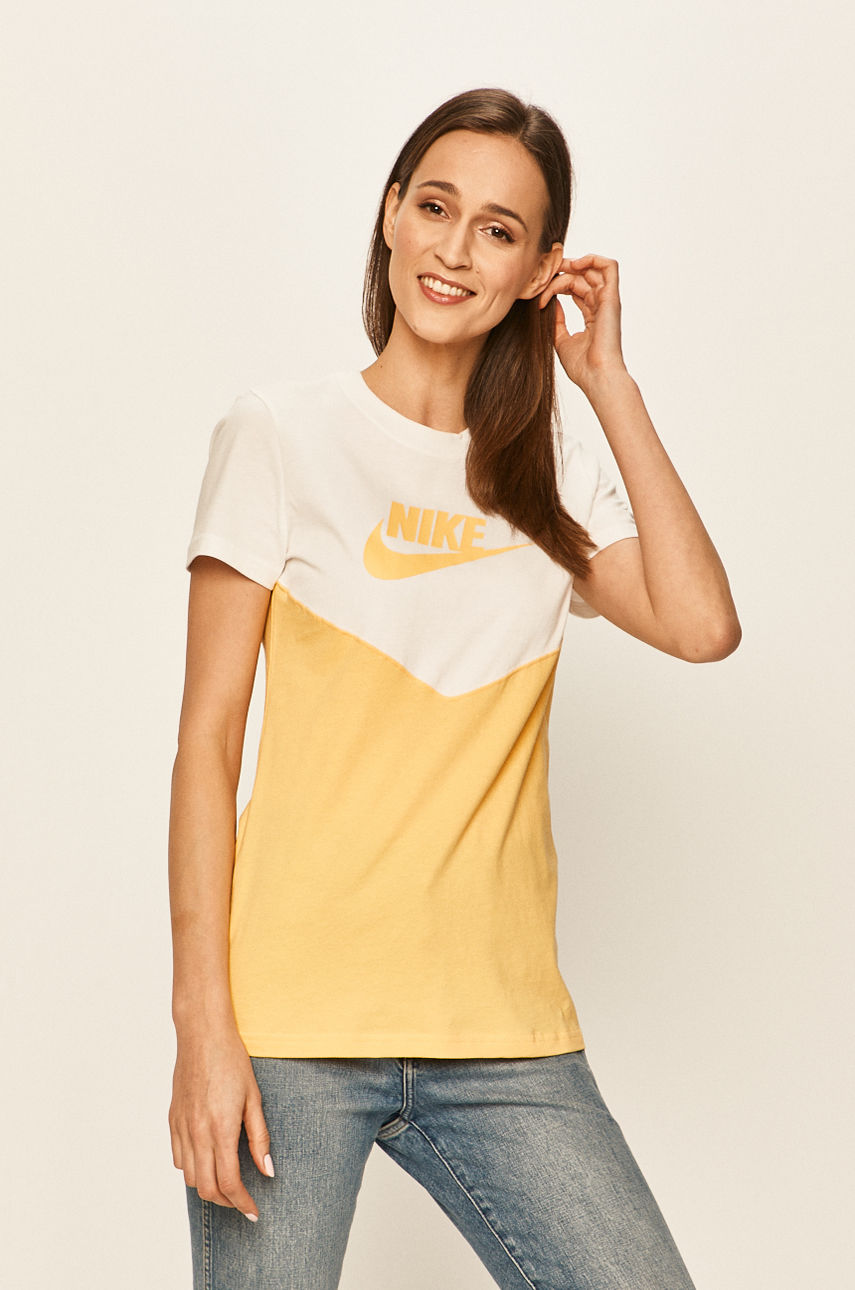 Nike Sportswear - T-shirt jasny żółty BQ9555