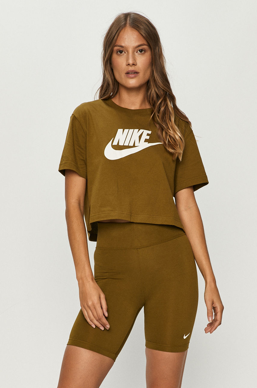 Nike Sportswear - T-shirt oliwkowy BV6175