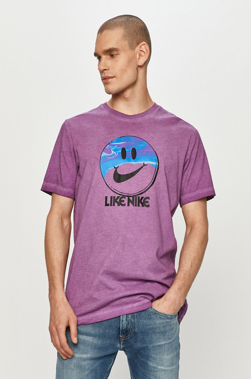 Nike Sportswear - T-shirt purpurowy DB6190