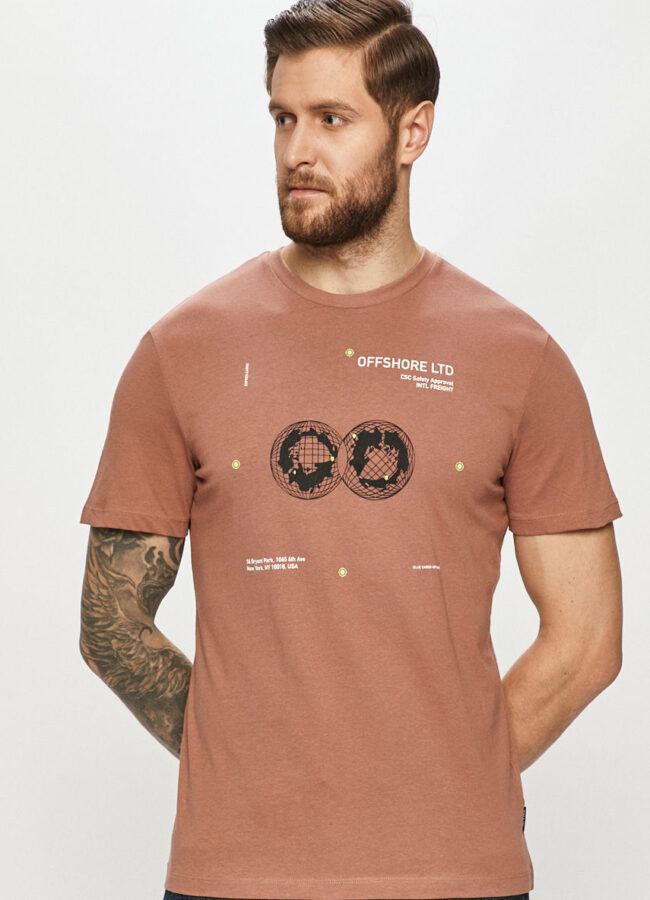 Only & Sons - T-shirt kawowy 22019013