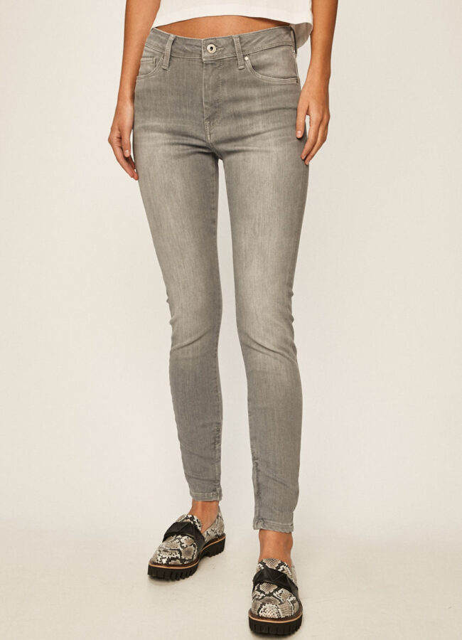 Pepe Jeans - Jeansy Cher High szary PL203384UC8