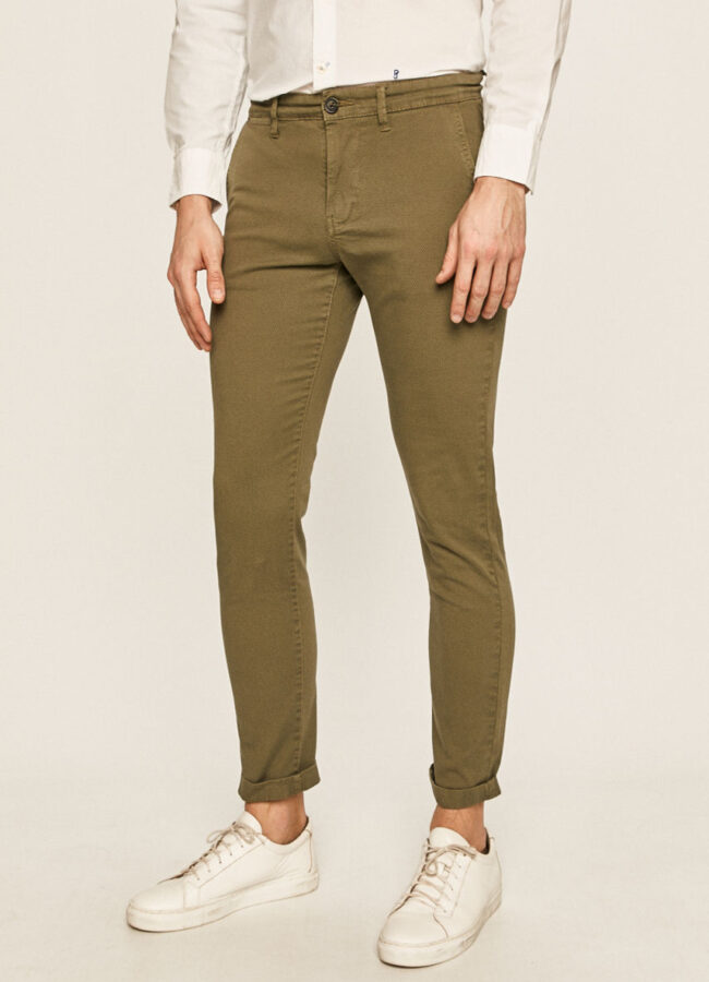 Pepe Jeans - Spodnie Charly Minimal brązowa zieleń PM211248