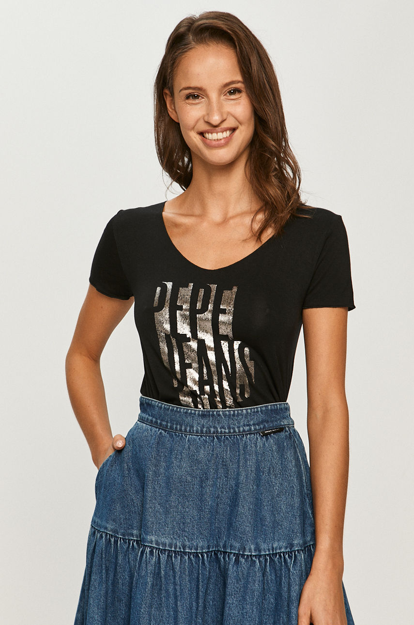 Pepe Jeans - T-shirt Dana czarny PL504615