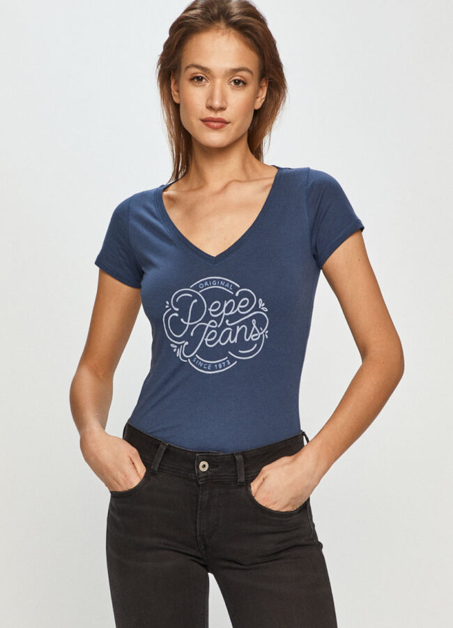Pepe Jeans - T-shirt Dinna granatowy PL504620.588