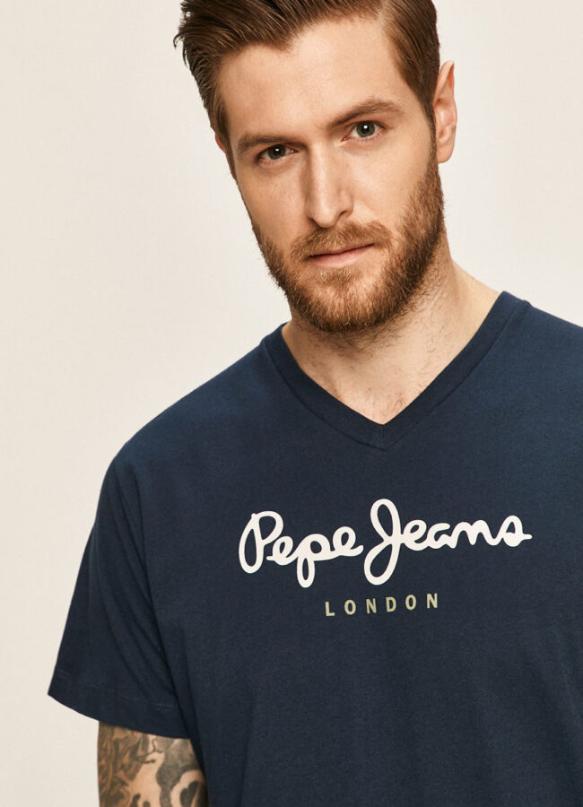 Pepe Jeans - T-shirt EGGO V granatowy PM501389