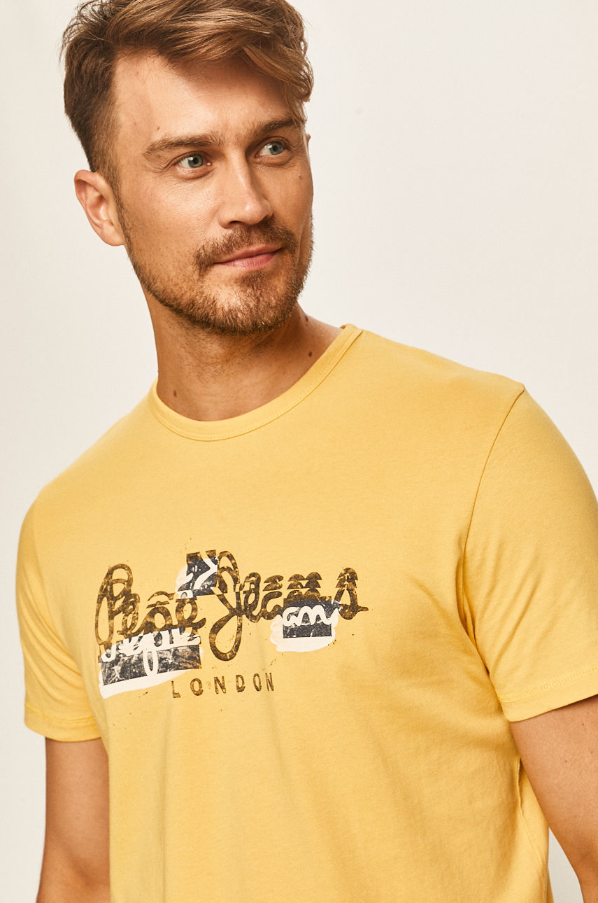 Pepe Jeans - T-shirt Salomon żółty PM507272