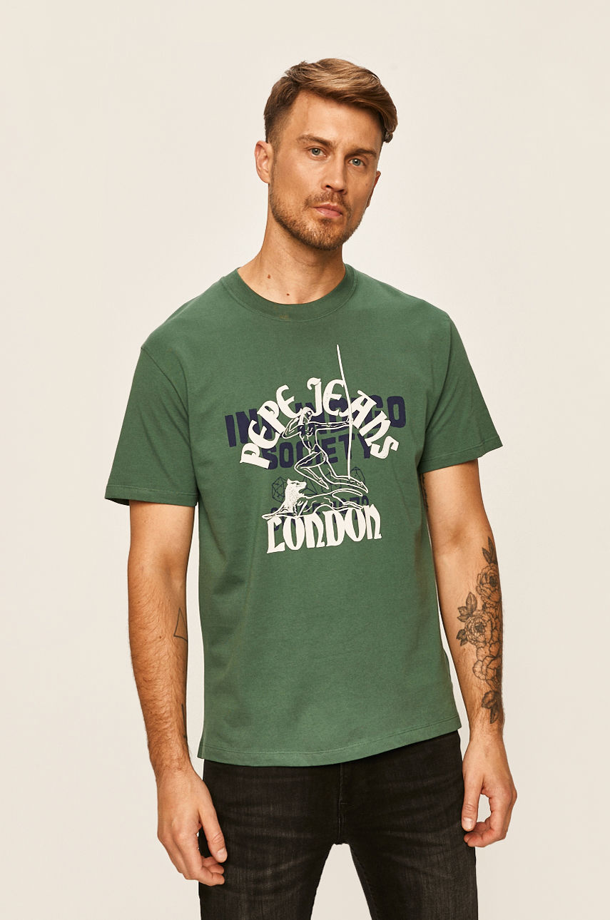 Pepe Jeans - T-shirt Samson brudny zielony PM507275