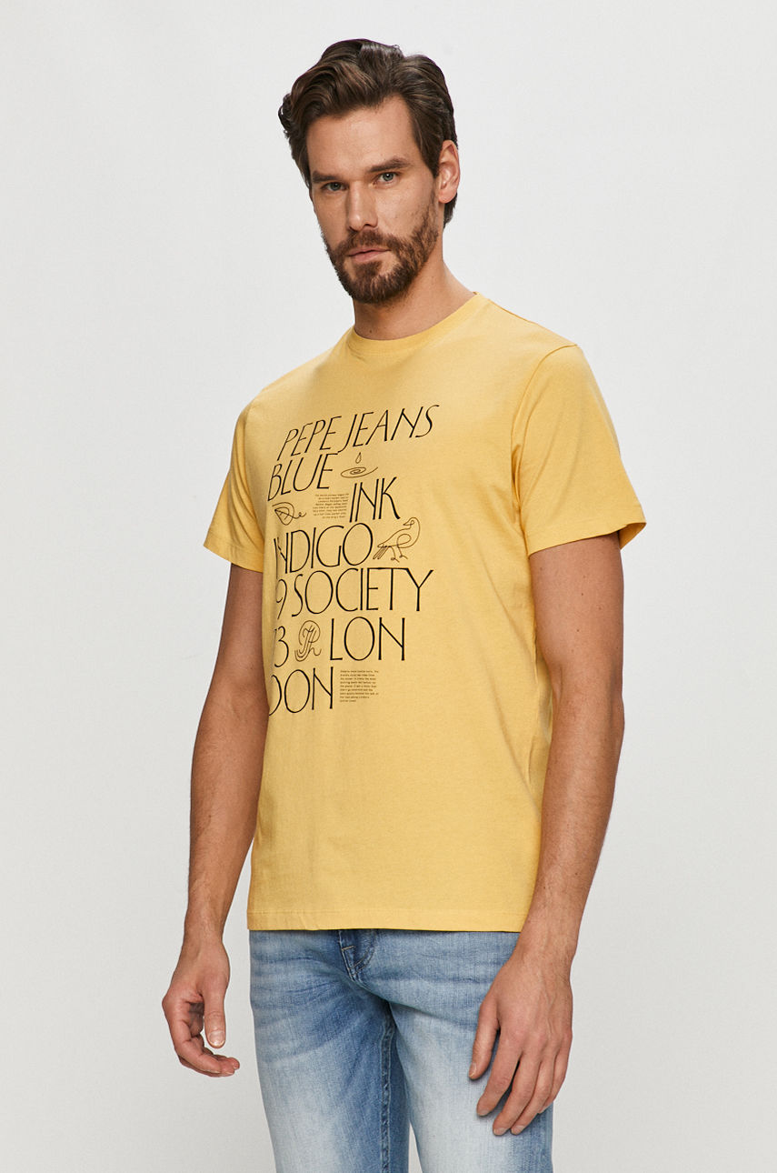 Pepe Jeans - T-shirt Saul żółty PM507276.082
