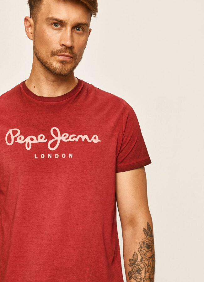 Pepe Jeans - T-shirt West Sir kasztanowy PM504032.297