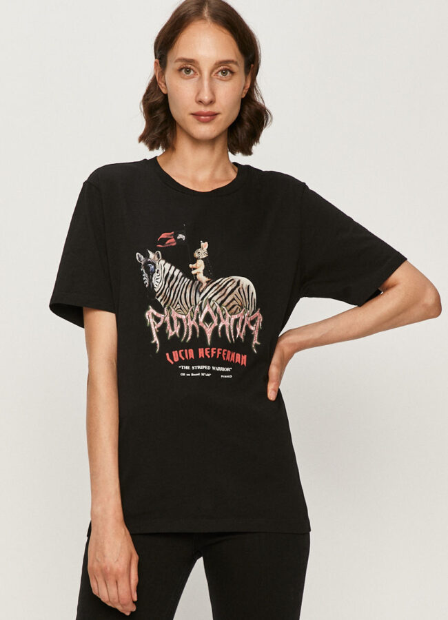 Pinko - T-shirt czarny 1N12KZ.Y68F