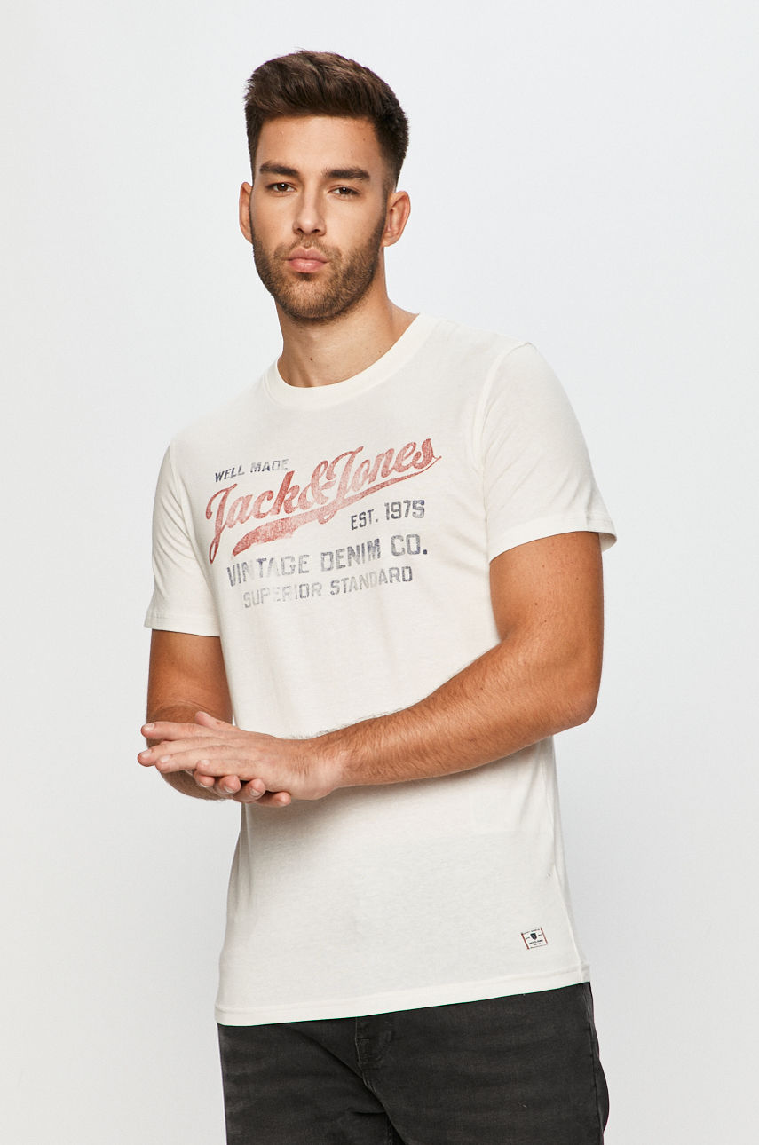 Premium by Jack&Jones - T-shirt kremowy 12178170
