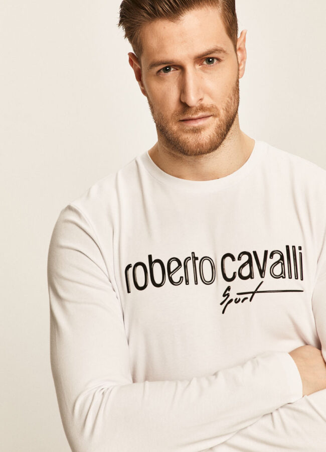 Roberto Cavalli Sport - Longsleeve biały KYX30T.JV025