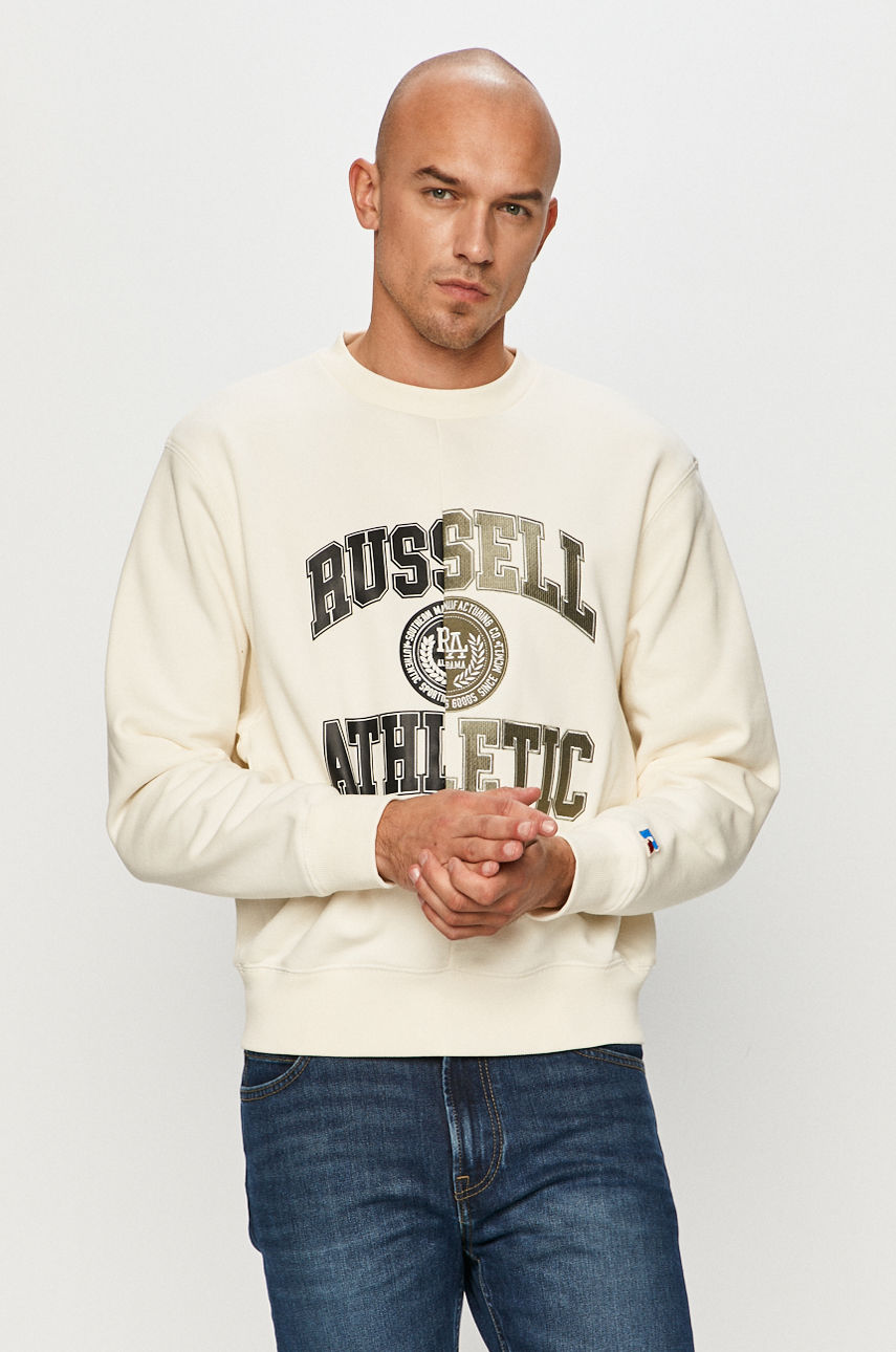 Russell Athletic - Bluza bawełniana kremowy E06282