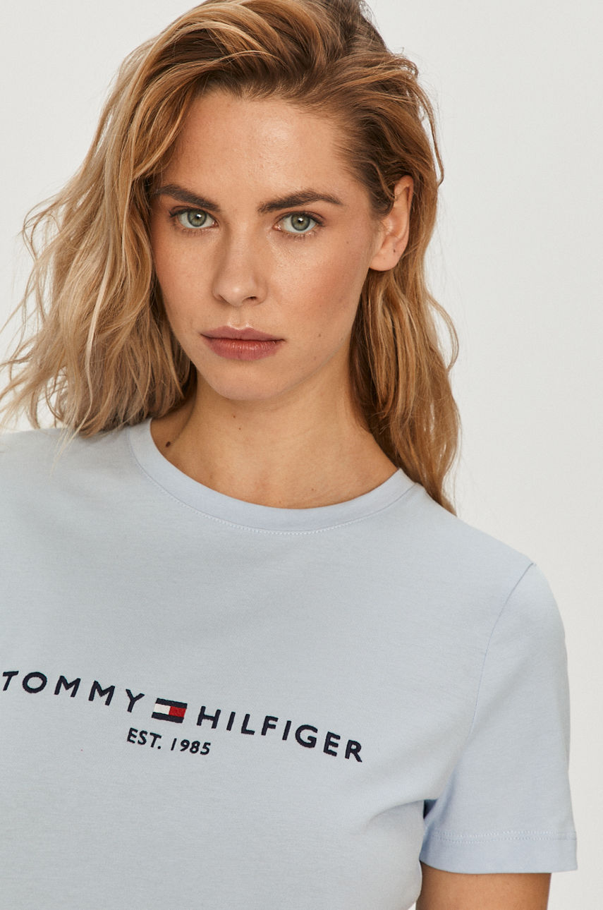 Tommy Hilfiger - T-shirt blady niebieski WW0WW28681