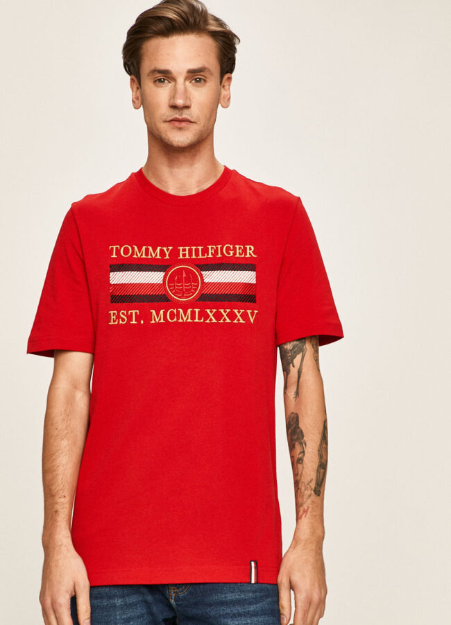 Tommy Hilfiger - T-shirt czerwony MW0MW13341